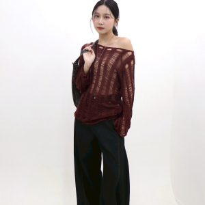 a17刷破薄針織外罩