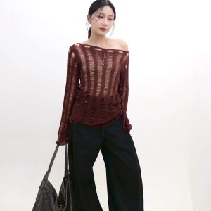 a17刷破薄針織外罩