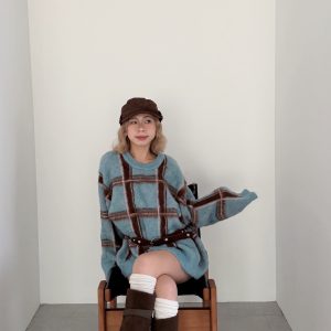 z14 藍莓巧克力寬鬆毛衣🇰🇷