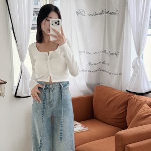 許我耀眼✨燙鑽微寬褲