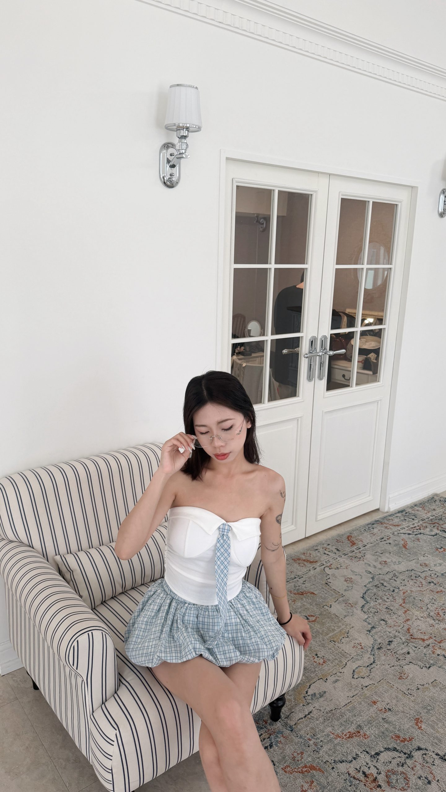 軟綿綿雲朵格紋兩件套☁️ 軟綿綿雲朵格紋兩件套☁️