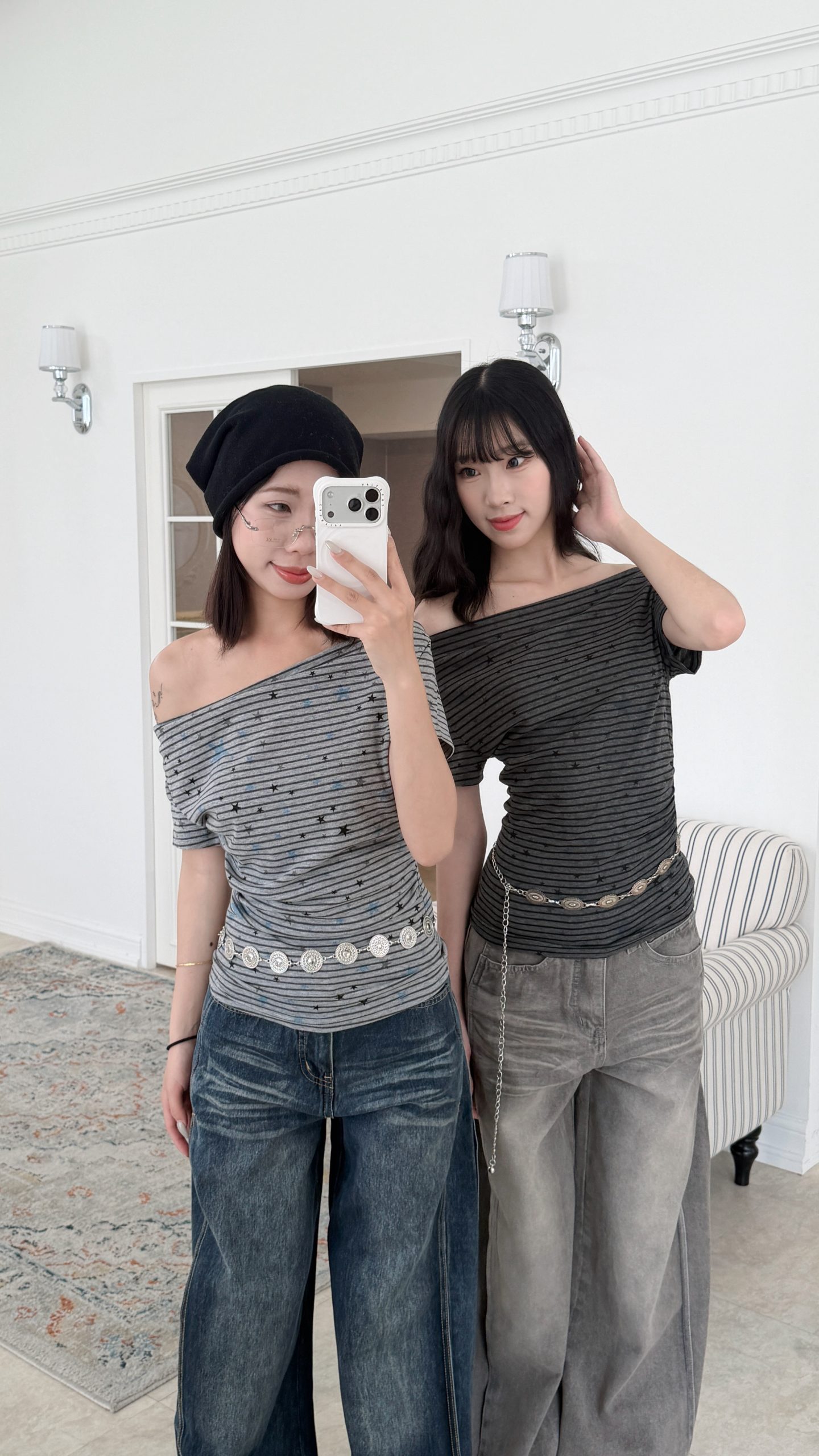 刷色打摺寬牛仔 刷色打摺寬牛仔