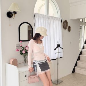 甜美少女蝴蝶結蕾絲衣