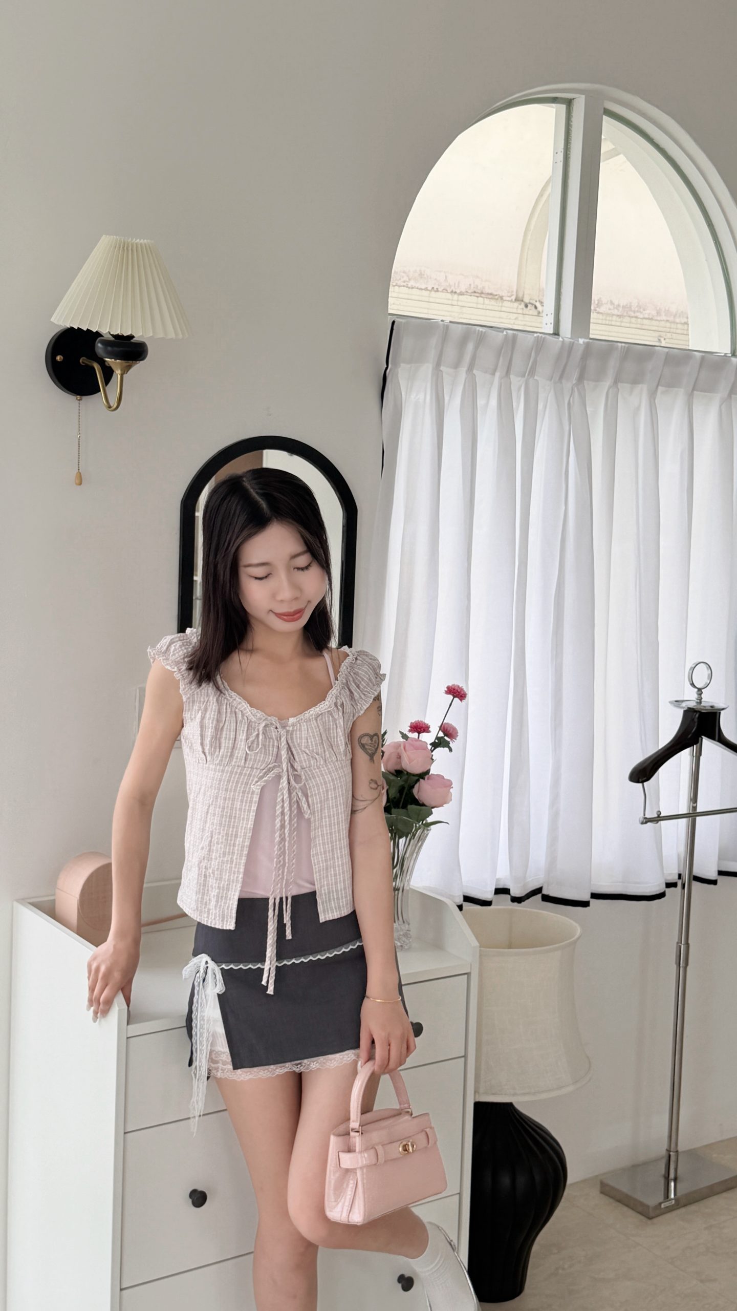 韓街感格紋兩件套 韓街感格紋兩件套